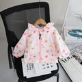 Girls Light Pink Abstract Printed Hooded Zipper Jacket Coats & Jackets Light Pink 1-2 Y
