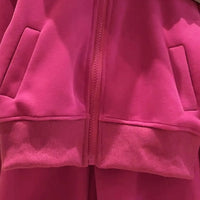 Girls Fuchsia Hooded Zip-up Jacket With Pant Co-ord Sets Sets