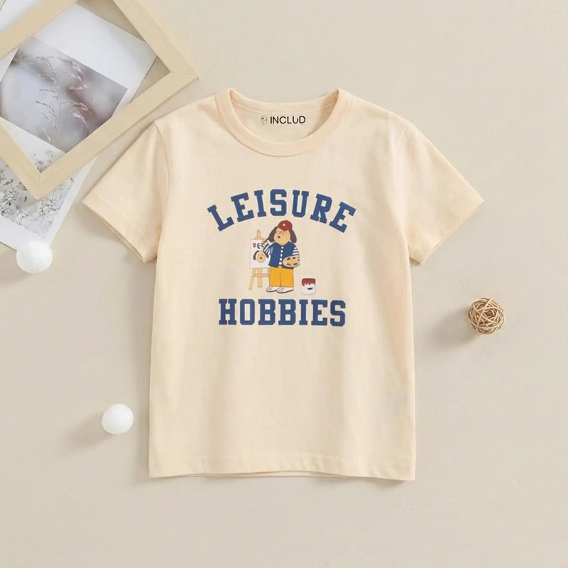 Boys Cream Typographic Print Short Sleeve T-Shirt Tshirts Cream 2-3 Y