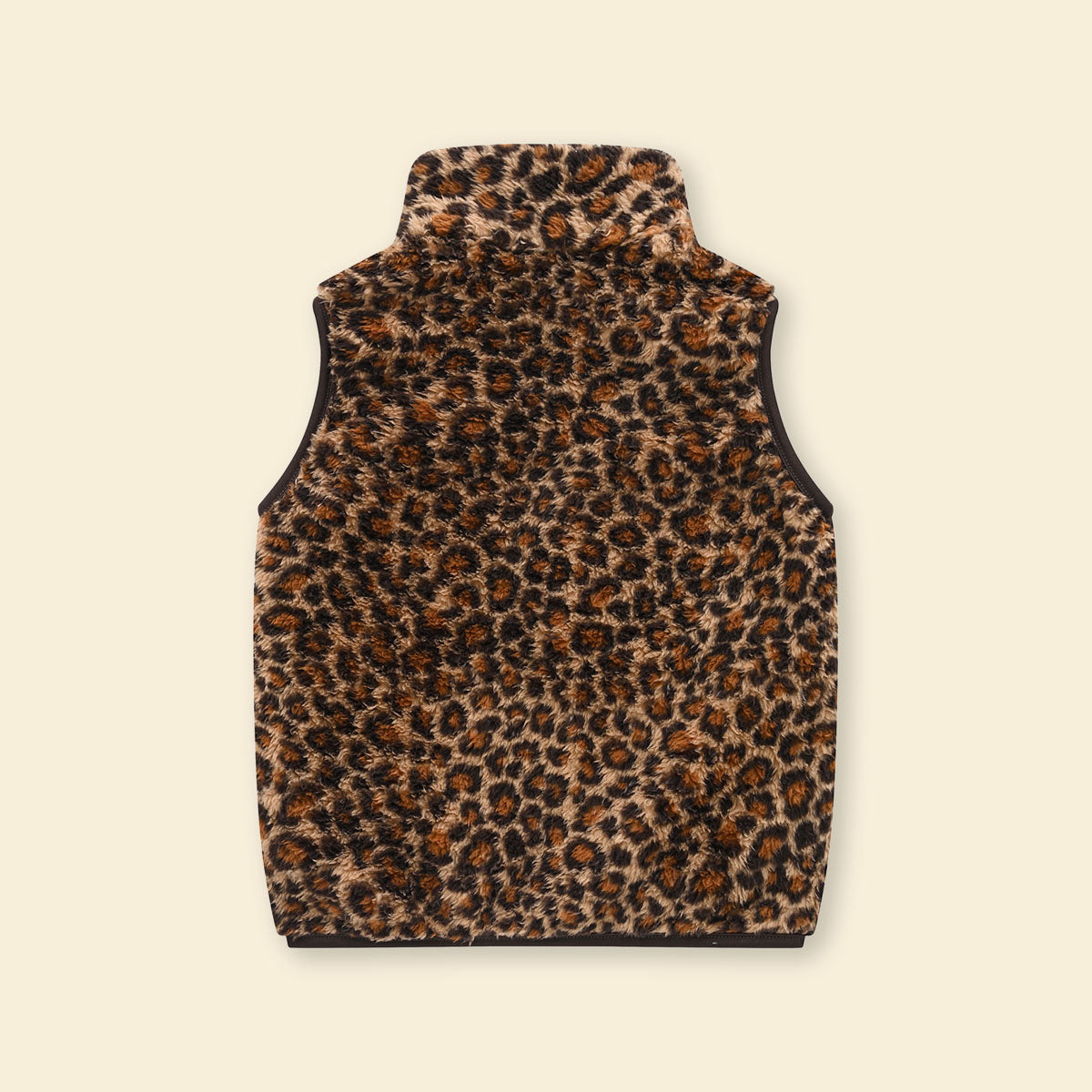 Girls Multicolor Leopard Printed Fleece Front Zipper Sleeveless Winter Jacket Coats & Jackets