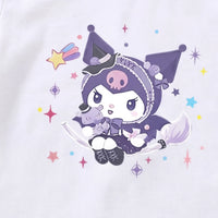 Girls White Kuromi Cartoon Printed Short Sleeve T-Shirt Tshirts