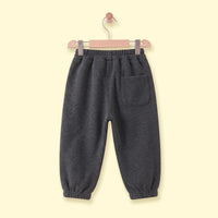 Boys Dark Grey Bear Applique Jogger Joggers