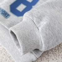Boys Grey Alphanumeric Printed Regular Sweatshirt With Trouser Sets 3 pc. Sets