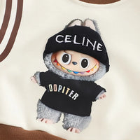 Boys Brown Graphics Printed Sweatshirt With Jogger Sets Sets