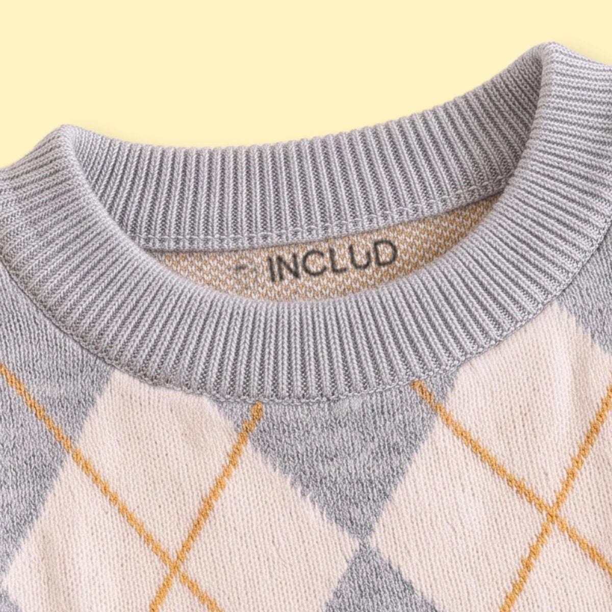 Boys Grey Diamond Jacquard Long Sleeve Sweater Sweaters & Cardigans