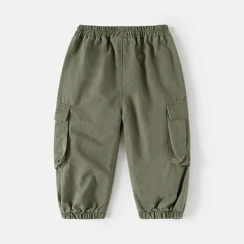 Boys Olive Green Elasticated Waist Cargo Pants Pants