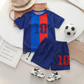 Boys Royal Blue Colorblocked Short Sleeve T-Shirt With Shorts Sets 2 pc. Sets Royal Blue 3-4 Y