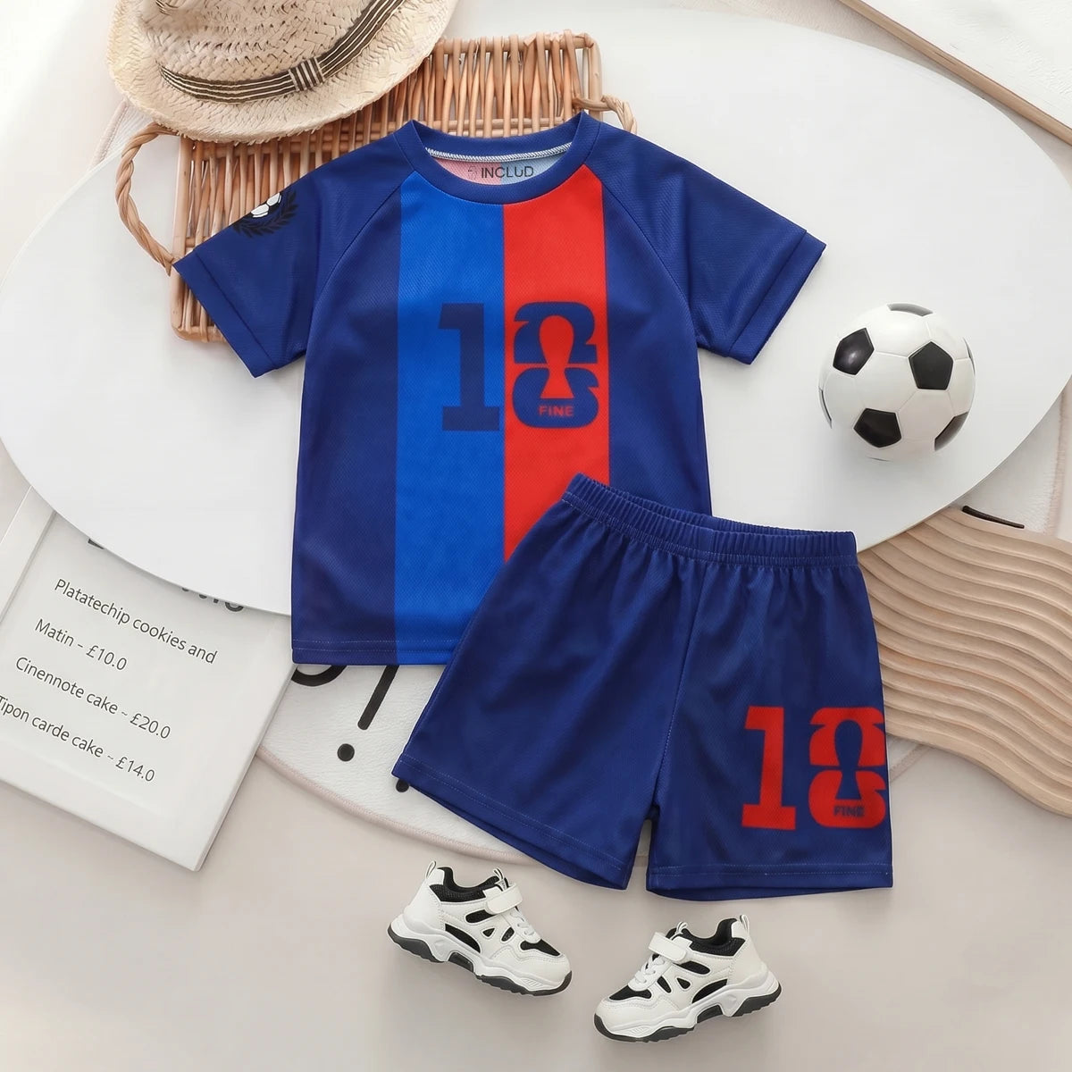 Boys Royal Blue Colorblocked Short Sleeve T-Shirt With Shorts Sets 2 pc. Sets Royal Blue 3-4 Y