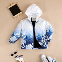Boys Blue Ombre Printed Hooded Zipper Jacket Coats & Jackets