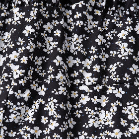 Girls Black Short Sleeve Floral Print Fit & Flare Dress Casual Dresses