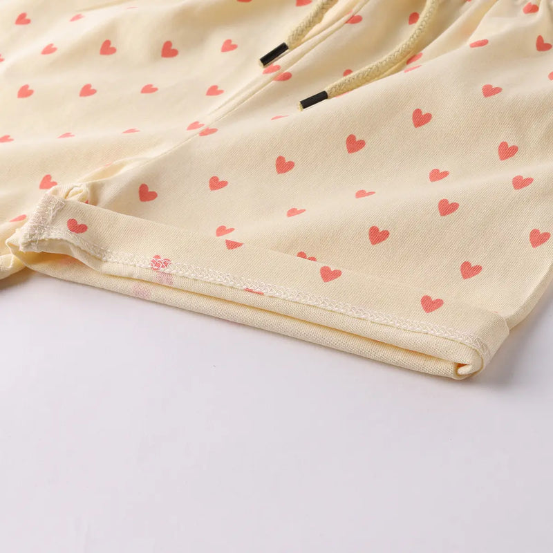 Girls Coral Animal Graphic Short Sleeves Top With Polka Dot Elasticated Shorts Sets Sets