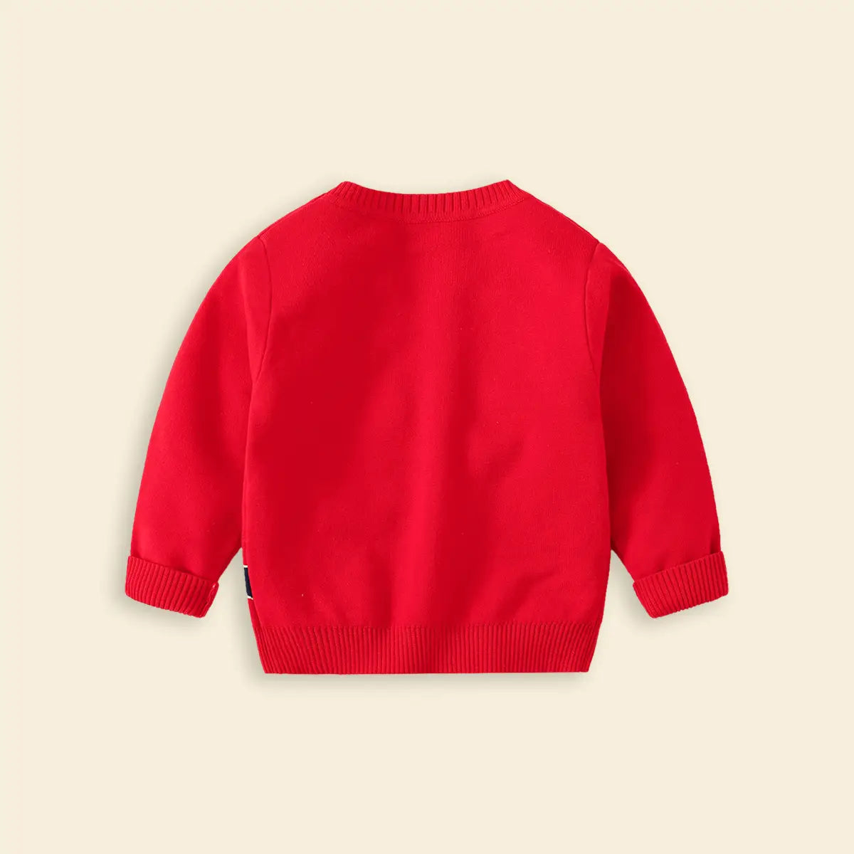 Boys Red Self-Design Dinosaur Pattern Button Down Cardigan Sweaters & Cardigans