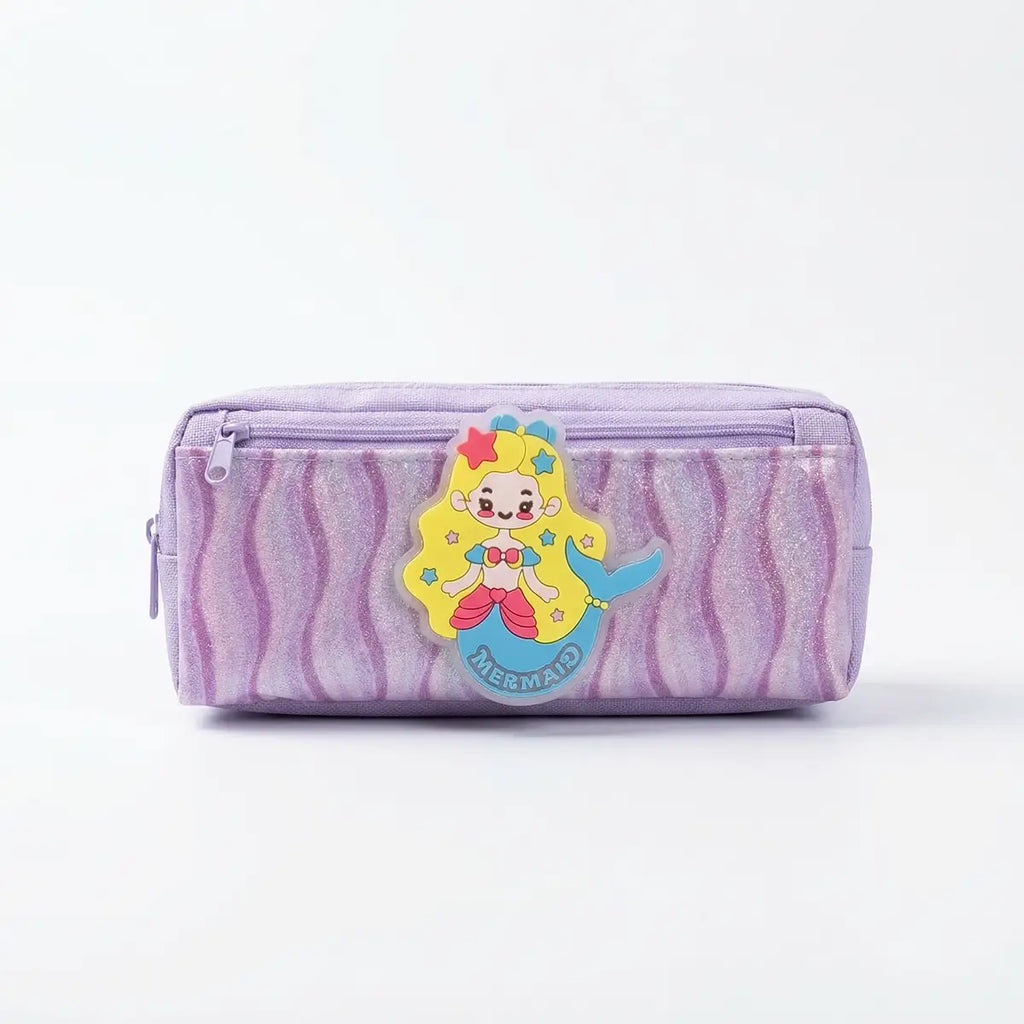 Girls Purple Glitter Pencil Case Trending Accessories Purple Onesize