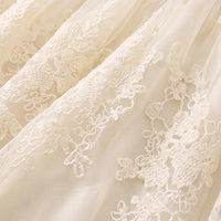 Girls Cream Floral Lace Long Sleeve A-Line Dress Casual Dresses