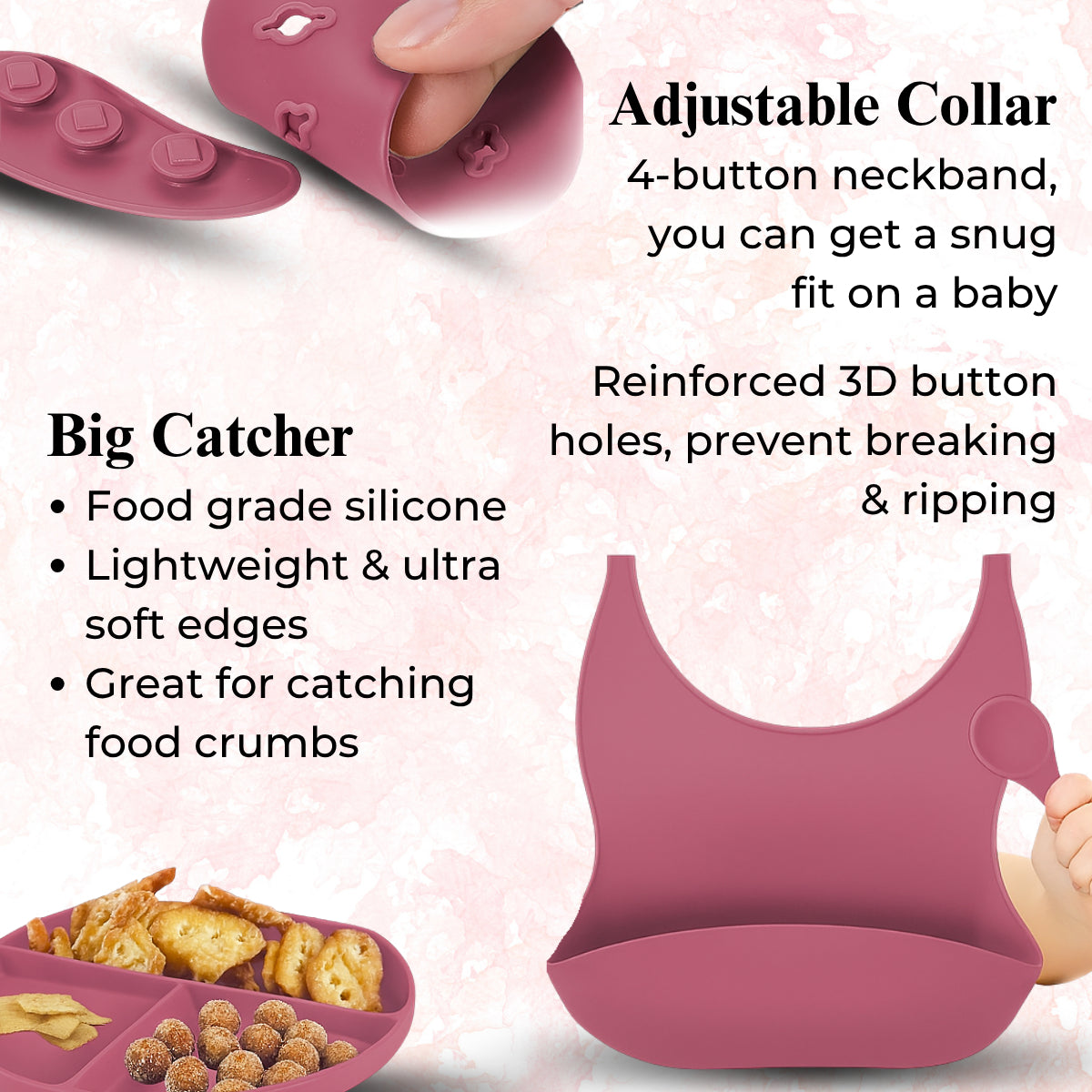 Baby Pink 6-Piece Silicone Feeding Set Trending Accessories