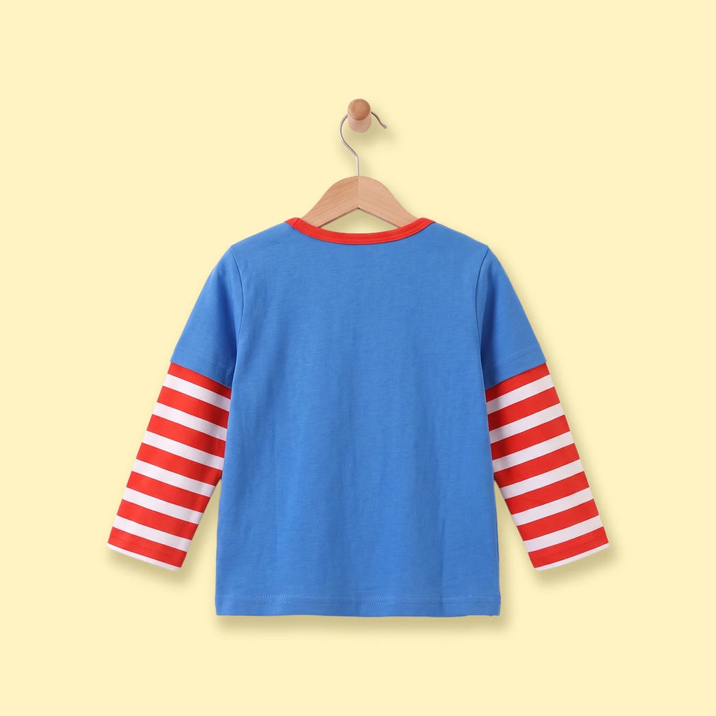 Boys Blue Graphic Long Sleeve T-Shirt Tshirts
