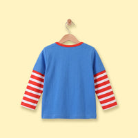 Boys Blue Graphic Long Sleeve T-Shirt Tshirts