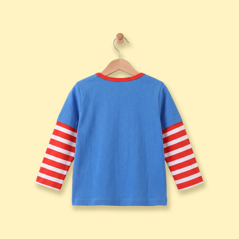Boys Blue Graphic Long Sleeve T-Shirt Tshirts