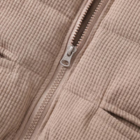 Boys Beige Textured Hooded Zip-up Jacket Coats & Jackets