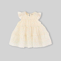 Girls Apricot Polka Dot Print A-Line Dress Casual Dresses