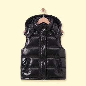 Boys Black Sleeveless Hooded Puffer Jacket Coats & Jackets Black 2-3 Y