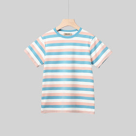 Girls Striped Short Sleeves T-shirt Tshirts   