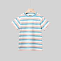 Girls Striped Short Sleeves T-shirt Tshirts   