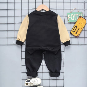 Boys Black Typographic Sweatshirt & Joggers Co-ord Sets Sets