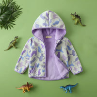 Boys Multicolor Cat Printed Fleece Hooded Zipper Jacket Coats & Jackets Multicolor 1-2 Y