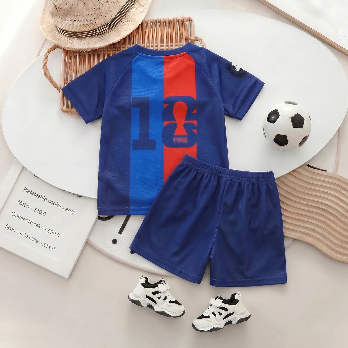 Boys Royal Blue Colorblocked Short Sleeve T-Shirt With Shorts Sets 2 pc. Sets