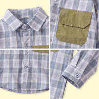 Boys Blue Checked Long Sleeve Shirt Shirts
