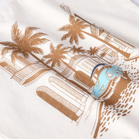 Boys Brown Tropical Print T-Shirt With Printed Shirt and Shorts Sets Sets