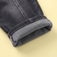 Boys Apricot Typographic Polo Sweatshirt & Denim Pants Sets Sets