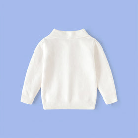Boys Off White Long Sleeve Polo Sweater Sweaters & Cardigans