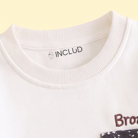 Boys Off White Typographic Sweatshirt With Joggers Sets Sets