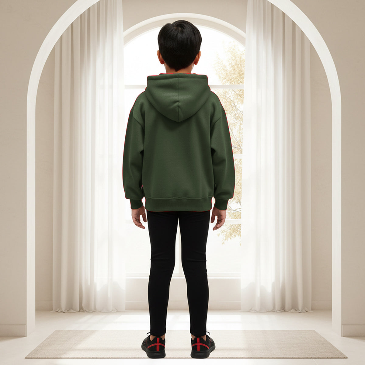 Boys Green Car Graphics Hoodies Sweatshirt Sweatshirts & Hoodies