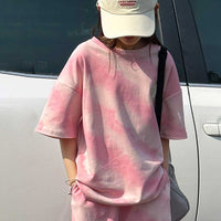 Girls Tie & Dye Short Sleeves T-Shirt With Shorts Set Sets   