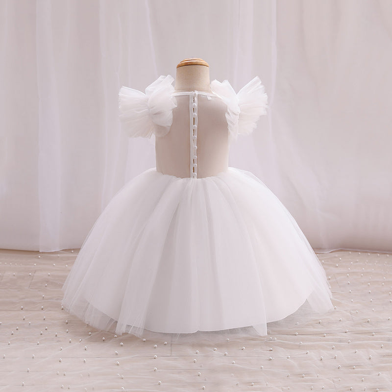 Girls Balloon Shape Tulle Party Dress Party Dresses   