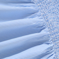 Girls Blue Stripes Sleeveless Summer Tops With Bow Tops