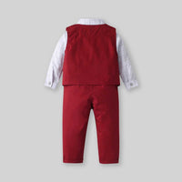 Boys Long Sleeve Checked Shirt With Waistcoat & Trouser Set 3 pc. Sets   