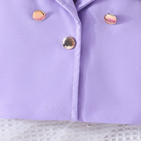 Girls Purple Short Sleeve Top With Butterfly Applique Sleeveless Dress Casual Dresses