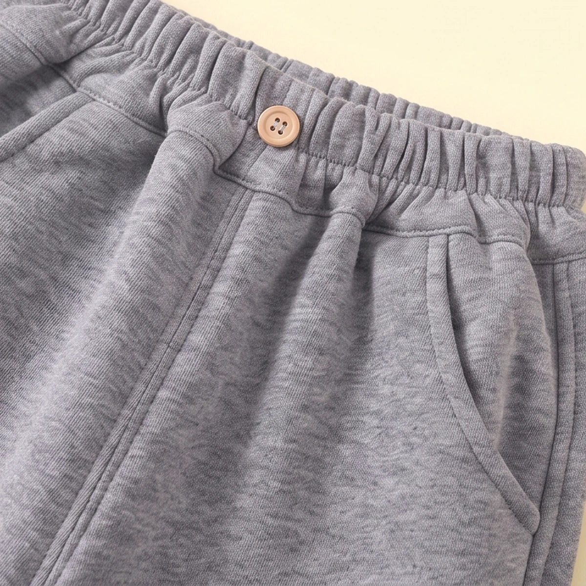 Boys Grey Bear Applique Jogger Joggers
