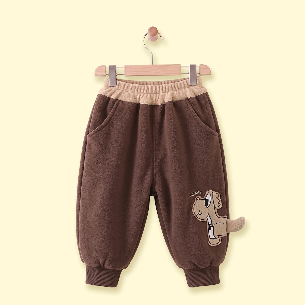 Boys Brown Dinosaur Applique Jogger Joggers Brown 1-2 Y