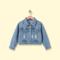 Girls Light Blue Long Sleeve Denim Jacket Coats & Jackets Light Blue 1-2 Y