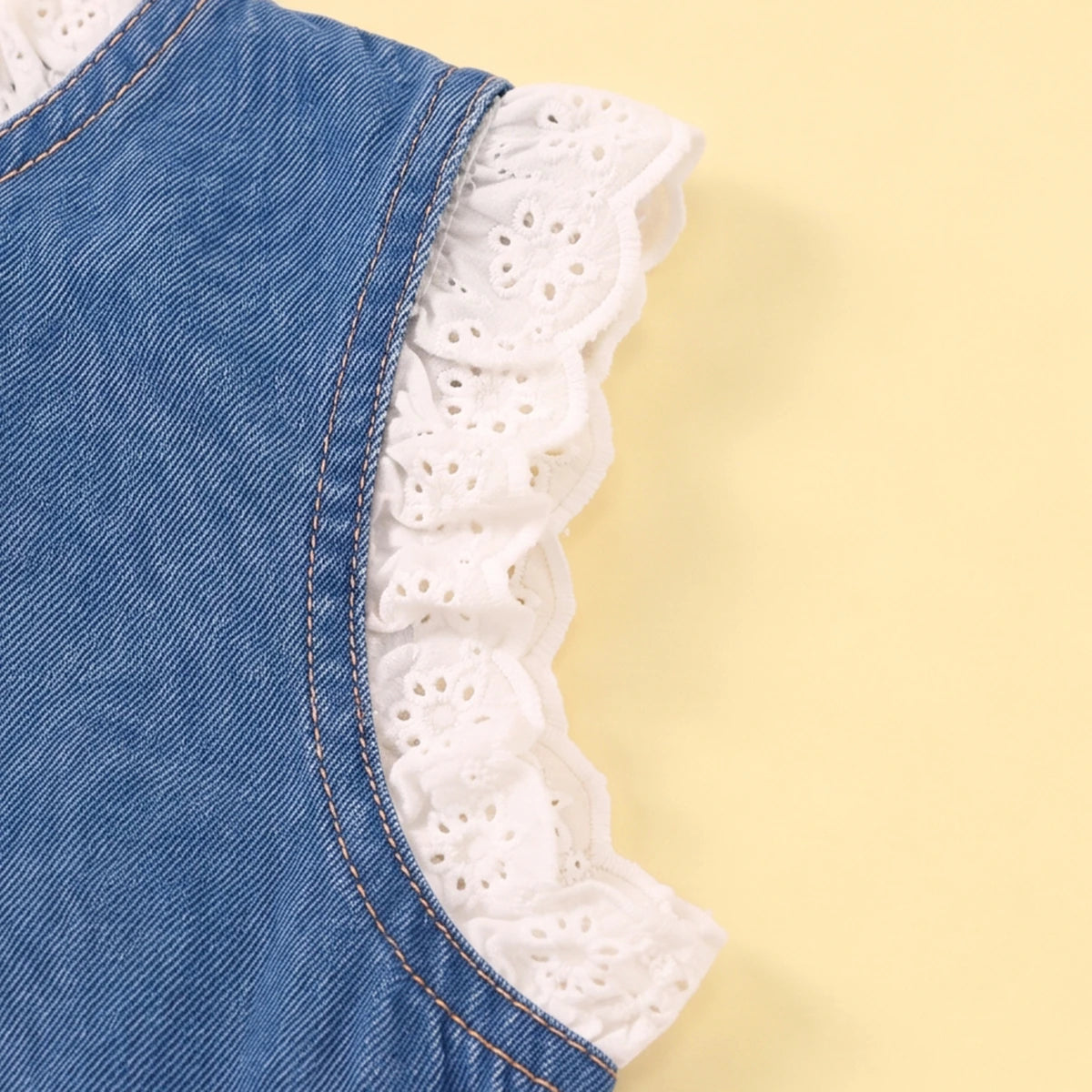 Girls Blue Denim Sleeveless Top with Pants Sets 2 pc. Sets