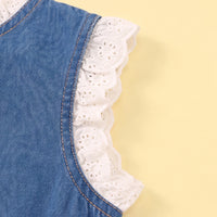 Girls Blue Denim Sleeveless Top with Pants Sets 2 pc. Sets