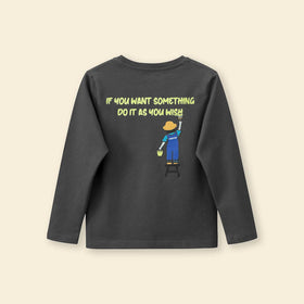Boys Long Sleeve Typography Print T-Shirt Tshirts   
