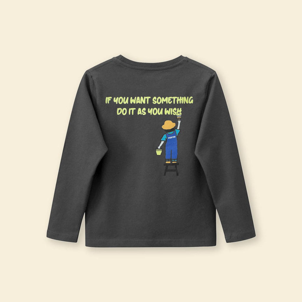 Boys Long Sleeve Typography Print T-Shirt Tshirts   