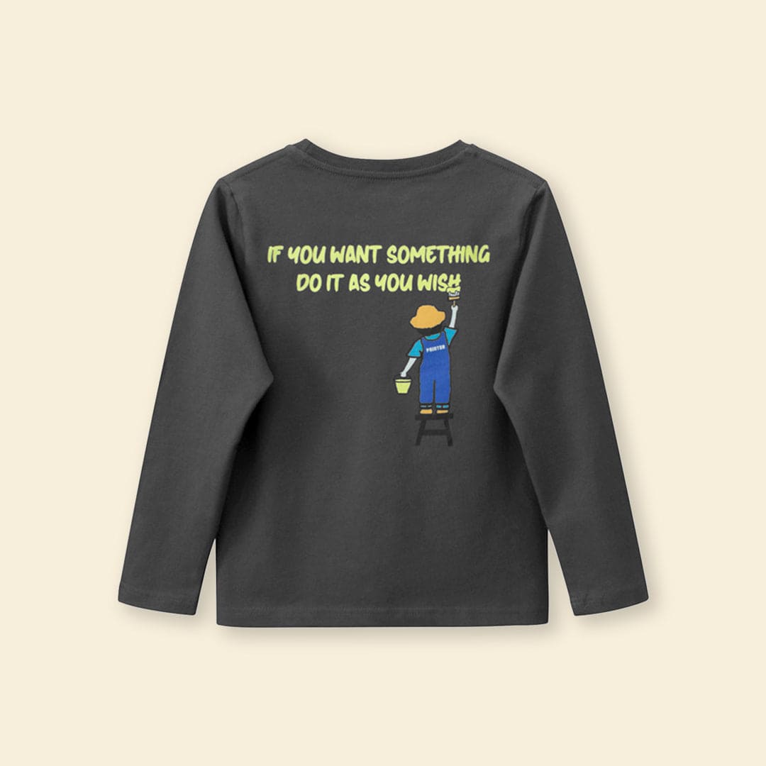 Boys Long Sleeve Typography Print T-Shirt Tshirts   