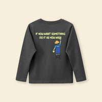 Boys Long Sleeve Typography Print T-Shirt Tshirts   
